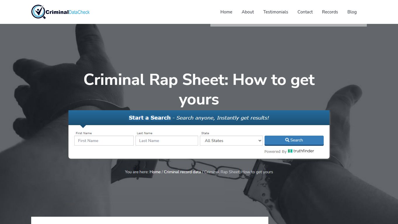 Criminal Rap Sheet: How to get yours - Criminal Data Check